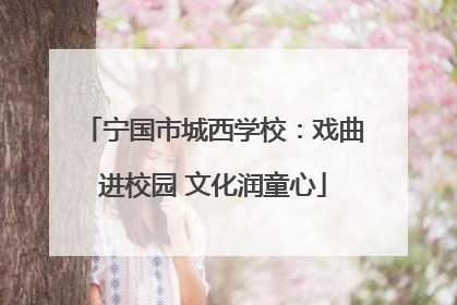 宁国市城西学校：戏曲进校园 文化润童心